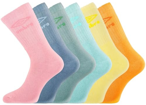 Umbro Calzini Uomo e Donna 39-42, Cotone Set di 6, Giallo