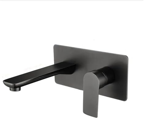 Brushed Gold Wall Mounted Basin Faucet Set, Concealed Bathroom Mixer Tap, Kitchen Sink Spout, Elegant Brass Tap for Modern Home Decor