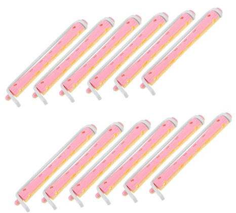 BAZEITFLOW 12pcs Flexible Hair Curlers and Perm Rods Small Plastic Hair Rollers for Short and Multi-color Cold Wave Curling Tools for Women and Salon Use