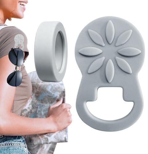Magnetischer Brillenhalter, starker Silikon-Brillenclip, sicherer Magnet, für Brillen, Ausweishalter, 5,8 cm, leichtes Accessoire für Männer, Frauen, Teenager, Arbeit, Schule, Outdoor, grau, Refer to