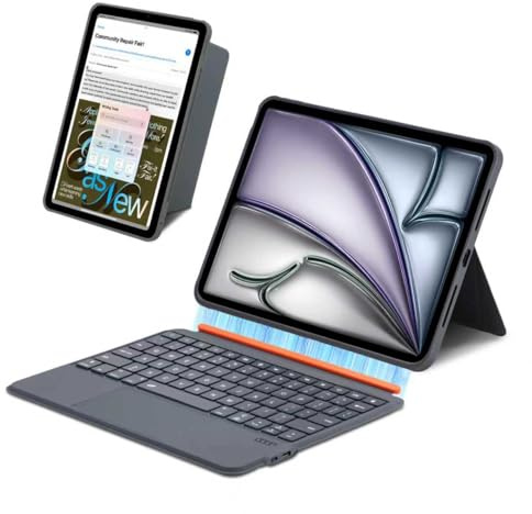 Custodia con tastiera per iPad Pro 12,9 (3a, 4a, 5a, 6a generazione) e iPad Air 13 (M4/M3/M2, 2026/2025/2024), tastiera magnetica rimovibile con trackpad, illuminazione e supporto, layout tedesco