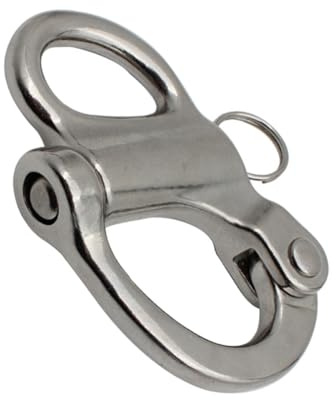 YARNOW Stainless Steel Rigging Shackles Fixed Snap Hook for Heavy Duty Boat Sailing and Marine Use