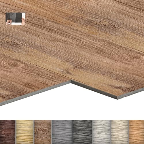 LZQ PVC Bodenbelag Vinylboden Selbstklebend mit Holz-Effekt, 72 Vinyl Fliesen 10,04m² Bodenfliesen Selbstklebend, Klebefliesen Boden Verschleißfest Wasserfest für Wohnzimmer Küche, Holzfarben