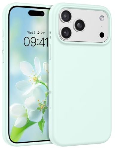 YINLAI for iPhone 17 Pro Case Premiun Liquid Silicone Protective Mint Green | Trendy Case [Military-Grade Shockproof] Full Camera&Screen Protection with a Slim Soft-Touch Lining Durable Phone Cover