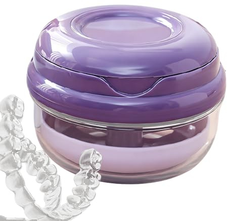 Étui de nettoyage pour gouttière | Récipient étanche pour prothèses dentaires amovibles | Boîte de rangement pour bagues - Pour nettoyage, trempage et rinçage, Adulte, utilisation à domicile et