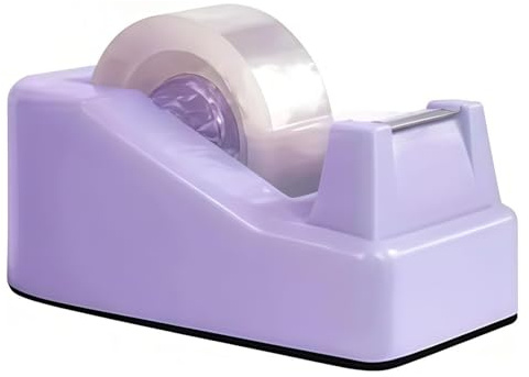 1 Pc Purple Cute Tape Dispenser Desk with Weighted Non-Skid Base, Heavy Duty for Packaging in Office,Restaurant, Flower Shop, Scotch Tape Dispenser Desk