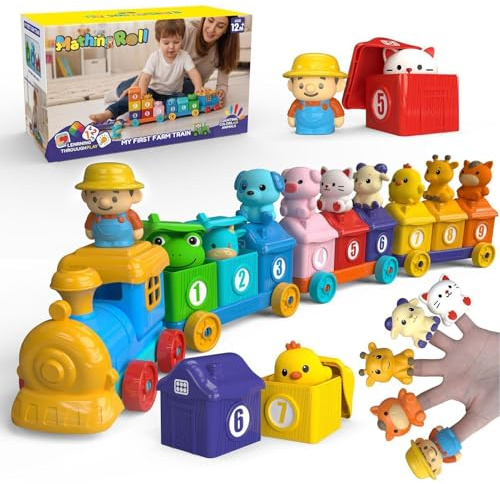 Generico Leksakståg, interaktiva pedagogiska spel, tågset för barn med färgmatchning, för hemmafest, dagis, lekrum, resor och födelsedagar