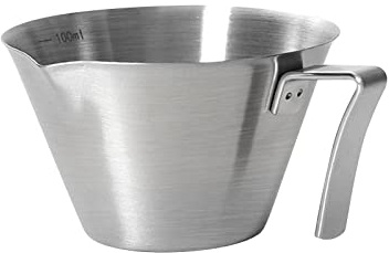 MCMUZKZS Taza Medidora de Espresso de 100 Ml con Asa Y Escala, Accesorio para Cafetera/tetera, Taza de Café de Acero Inoxidable para El Hogar Y