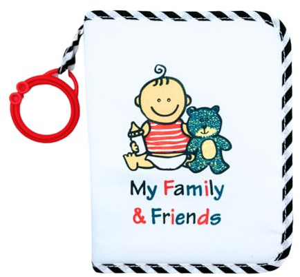 Baby Photo Book, Babys First Photo Album Soft, My First Family Picture Book for Baby, Soft Fabric Cover Easy to Clean, Nontoxic, Holds 17 Photos, Personalize with Your Favorite Pictures, No Hard Edges