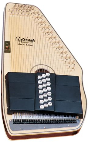 Oscar Schmidt OS11021FNE 21 Chord Acoustic Electric Auto Harp. Flame Maple