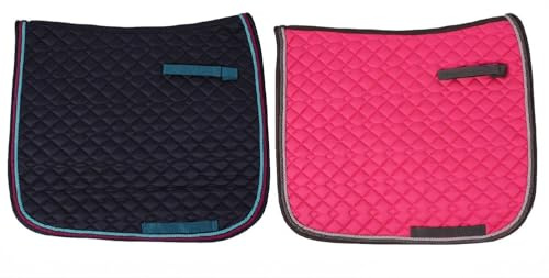 NETPROSHOP Schabracke Dressur Full mit Zweifarbigen Kordeln Größe: Full, Groesse:Full, Farbe:Paradise Pink