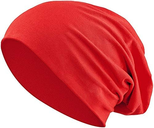 Balinco Jersey Algodón Elástico Largo Slouch Gorro Unisex Heather en 35 Colores Surtidos (3) (Rojo)