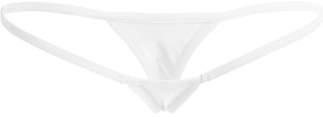 Freebily Damen G-String Mini Strings Tanga T-Back Micro Bikinislips Erotik Unterwäsche Dessous Unterhose Pants Weiß Einheitsgröße