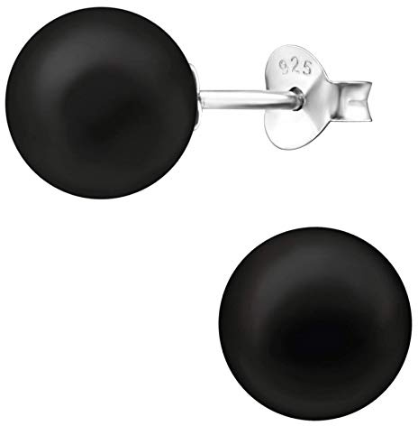EYS JEWELRY Perlenohrringe Silber 925 für Damen - 8 mm - Perlen Ohrstecker Stecker