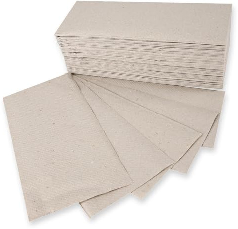 5000Stk, Papierhandtücher, FRANZ MENSCH, 25x23cm, natur, 1-lagig, V/ZZ-Falz | Handtuchpapier, Papiertücher für Spender, Recyclingpapier, Falthandtücher, paper towels, Waschraum, Gastronomie