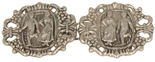 Breiter Dirndl Schnalle Schließe Trachten-Schürzen-Verschluss aus Metall – Trachtenpaar – 80 x 40 mm – romantische Verzierungen