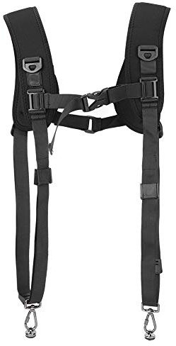 Tracolla per Doppia Fotocamera, Attacco rapido Portatile da 1/4 '' con Attacco a Vite Imbracatura Doppia per Spalla Imbottitura Morbida Assorbimento degli Urti Decompressione Cinghia