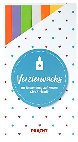 Pracht Creatives Hobby 7050-535 Verzierwachsplatten Mix, 6 halbe Platten, ca. 200 x 50 x 0,5 mm, Wachsplatten zum Modellieren und Verzieren von Kerzen