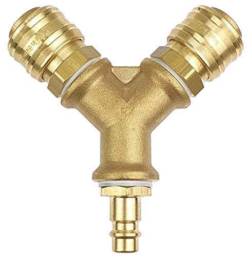 Druckluftverteiler 2-fach Kupplungen Messing Dicht NBR 7,2 NW Y-Verteiler 1/2 Zoll Kupplungsstecker