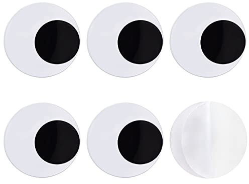 Cinvo Lot de 6 yeux mobiles autocollants de 7 cm - Grands yeux mobiles - Pour fête, Halloween, décoration de porte, d'arbres de Noël, robot de nettoyage, lunettes de réalité virtuelle, salle de classe