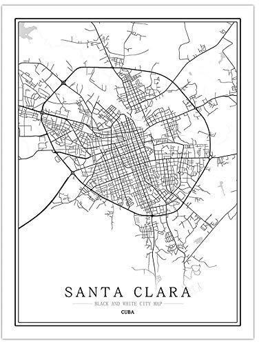 1000 Teile Puzzle Für Erwachsene,Hölzerne Santa Clara Cuba City Puzzles, Klassisches Schwarz-Weiß Map Puzzle Board, Unmöglich Premium Puzzles, Geschicklichkeitsspielzeug Für Die Ganze Familie, U