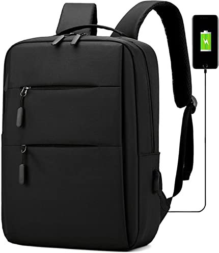 Mixroom - Zaino Porta PC Uomo Laptop Borsa per PC Portatile Custodia Computer Notebook 15 Con Porta USB Nero Z1