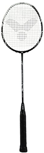 VICTOR Badmintonschläger Ultramate 8 handlicher superleichter Graphit Badmintonschläger 100% Graphit, weiß-schwarz
