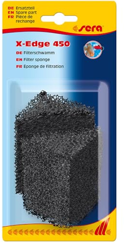 sera Filterschwamm schwarz (2 St.) | Ersatzteil für Aquarienfilter, Innenfilter X-Edge 450 | Original-Ersatzfilter zur mechanisch-biologischen Reinigung
