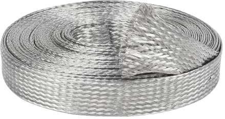 Wire Shielding Electrical Cable Sleeve Tinned Copper Metal Braid Ground Strap Mesh Signal Screening 5/16 ID (1/2 inch - 18ft)