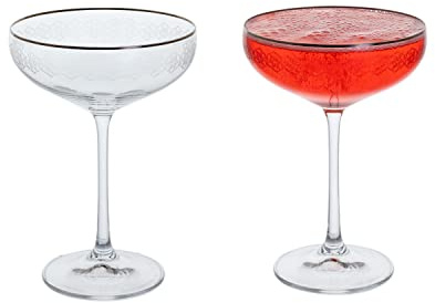 Dartington Crystal Gatsby Cocktail Saucer Pair