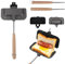 Doppelseitige Sandwich-Backform, Doppelseitige Bratpfanne Sandwich Waffle Breakfast Sandwichmaker Wendepfanne Sandwichmaker Sandwichmaker Doppelseitig, Antihaftbeschichteter für Panini Frühstück (01)