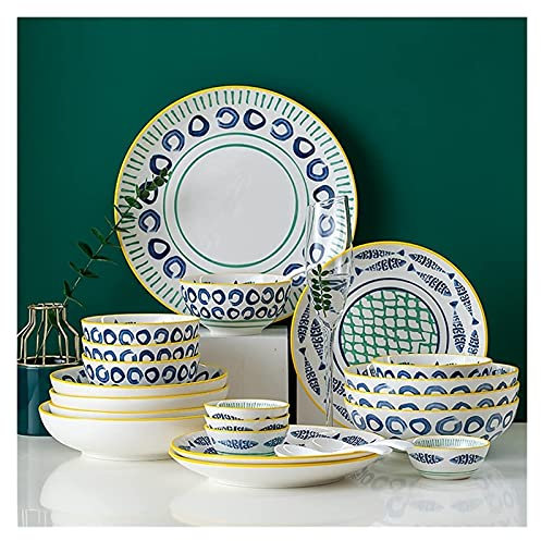 Servizio da tavola, servizio da tavola speciale per ristoranti, set da tavola da 19 pezzi, set da tavola in porcellana in stile giapponese creativo con piatti e ciotole