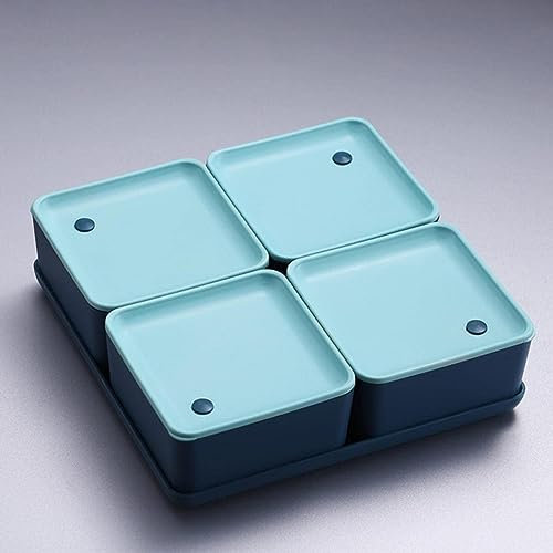Obstschale, geteiltes Serviertablett mit Deckel, geteiltes Serviertablett, Obstteller for Partys, for Trockenfrüchte, Nüsse, Süßigkeiten, süße Kekse (Farbe: Blau) (Color : Blu)