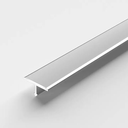 T-Profil Boden Übergangsprofil Breite 6 8 10mm, Alu Übergangsschiene Laminat Ubergang für Boden Zu Teppich, Abdeckleisten für Fußböden (Color : Silver-B, Size : W 8mm(0.3in))