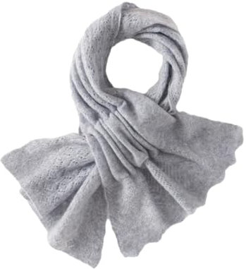 Rfmfkkg Damen-Schal, Kaschmir, Strickwaren, bequem, warm, Größe 88 x 38 cm, Kaschmir-Schal, einfarbig, Schal, grau, One size