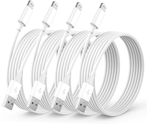 BSTOEM 4Pack for iPhone Charger Cable 1 M, Charging Cable USB to Lead 1 Meters Fast Charging for iPhone 14 13 12 11 Pro Max X XS 8 7 6 (White)