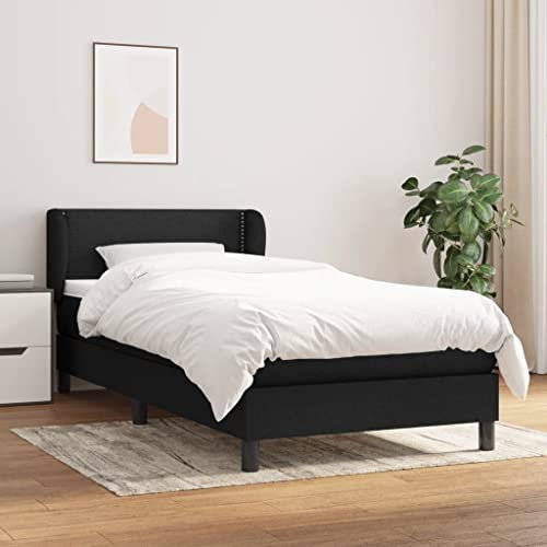 qohoio Boxspringbett mit Matratze Betten Mit Matratze Schlafzimmer Bett Boxspringbett Mit Matratze Schwarz 80x200 cm Stoff - 3126119