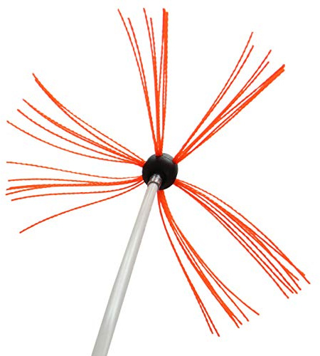 Chimney Sweeping Kit Drill Powered Rotary Brush Sweeping-Brush Cleaner 20m Fireplace Wood Burner Flue Reinforced Nylon Flexible Rods Free Dust Sheet & Storage Bag Includes Allen Key & Drill Adapter