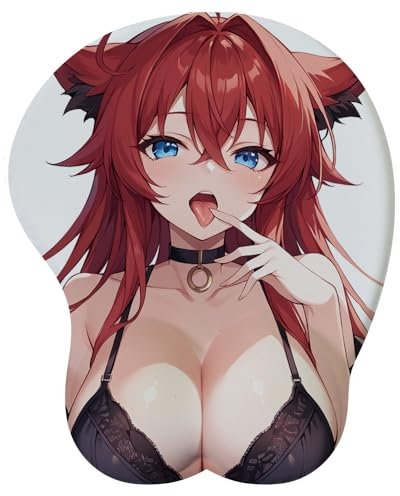 Tapis de Souris Ergonomique en Silicone Anime Waifu Manga Esthétique Fille 3D avec Support de Poignet Base antidérapante Tapis de Souris de Jeu pour Ordinateur Portable, Bureau à Domicile