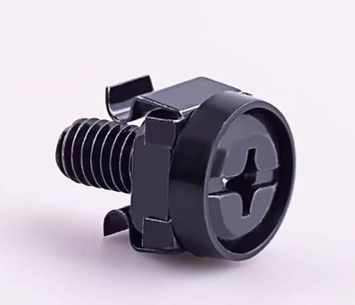 Lock Nut and Screw Set, M6 Cage Nuts, Cage Nut Mounting Screws, 20 Cabinets Network Screws, Rack Cage Nuts, M6 Cage Nuts Screws Set, Black