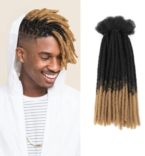 SHIHERESH Dreadlock Extension Synthétique Largeur 0.4cm 30 Filles Doux Dreads pour Femmes/Hommes(1B/27, 12inch)