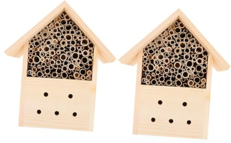 BESPORTBLE 2stücke Insektenhaus Aus Bienenhaus Mit Hängendes Design Honig Biene Haus Für Garten Außenhütte Für Bestäuberbienen