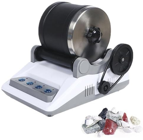 MObyat Pulidora Eléctrica De Piedras Preciosas, Rectificadora De Piedras Preciosas con Botones Temporizadores, Lo Que La Hace Un 75% Más Silenciosa Que Otros Cubos De Plástico, para Todas Las Edades