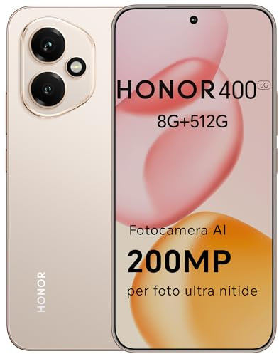HONOR 400 Smartphone 5G, 512GB/8GB RAM, Simlockfrei Android-Handy (200MP AI-Kamer, 6,55 Zoll AMOLED Eye Comfort Display 5000nits, Dual SIM, NFC, 5300 mAh,Snapdragon 7 Gen 3), Desert Gold