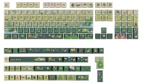 KiiBoom X Cosydiaries Rainy Froggy Day Keycap Set, 144 Keycaps