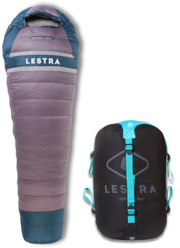 Lestra Sport - Alaska Extrem – Sac de Couchage Grand Froid – T° Limit Confort -19 °C – Duvet de Canard – Adulte – 220 x 80 – 1,6 kg - Gris