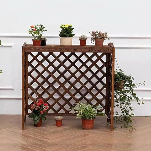 OPOLDBDMAC Estante De Madera para Aire Acondicionado Protección Solar Cubre Aire Acondicionado Exterior Rejilla Fundas De Aire Acondicionado, Pantalla De Privacidad Decorativa para Jardín(Medium)