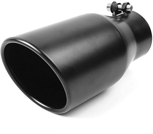 Silenziatore Terminale Terminale Scarico In Acciaio Inossidabile, Ingresso Da 3 Pollici, Uscita Da 4,5 Pollici, Lunghezza Totale Da 9 Pollici, Superficie Verniciata Nera Terminale Scarico Per Auto