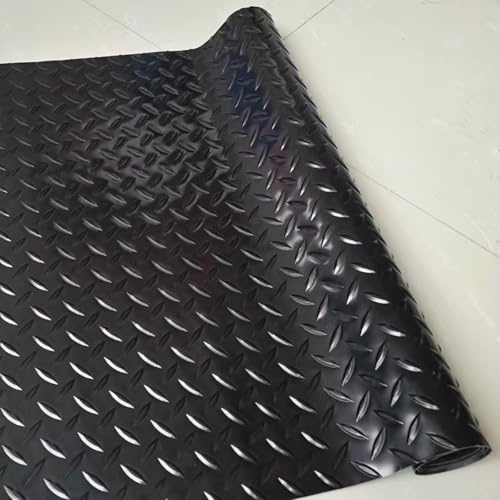 Tappetino Per Garage In PVC Resistente, Spessore 1,6 Mm, Rivestimento In Vinile Con Motivo A Rombi, Rotolo Facile Da Pulire Per Sotto L'auto, Tappetini Per Garage(Black(1.6mm),1x1m)