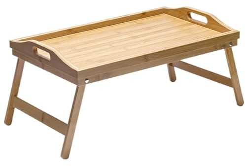 Bandeja para la Cama, Mesa de Bandeja de Cama Desayuno Plegable con piernas Desayuno de Madera Resistente con manijas de Comida Estable para, sofá, Comiendo 11.8x19.7x9.3 Pulgadas